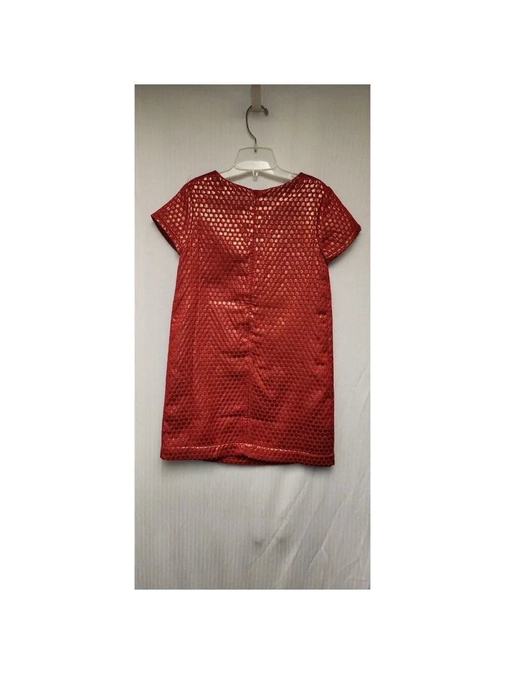 Gap Kids Red Metallic Pleated Jacquard Dot Party Dress/Old Navy Floral Dress M-8